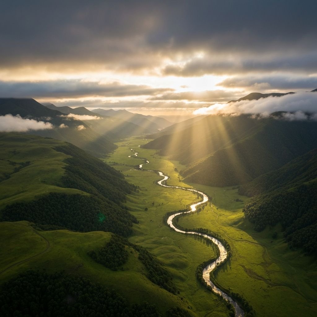 Stunning natural landscape with mountains and valley